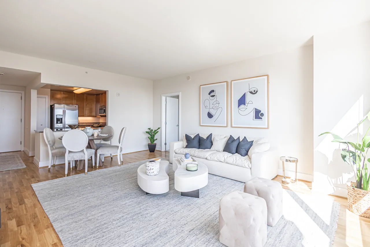 The Residences at Dockside Unit 704 Living Room and Dining Area