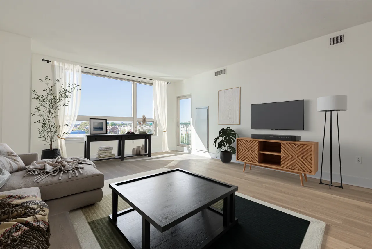 The Residences at Dockside Unit 511 Living Room with Water Views