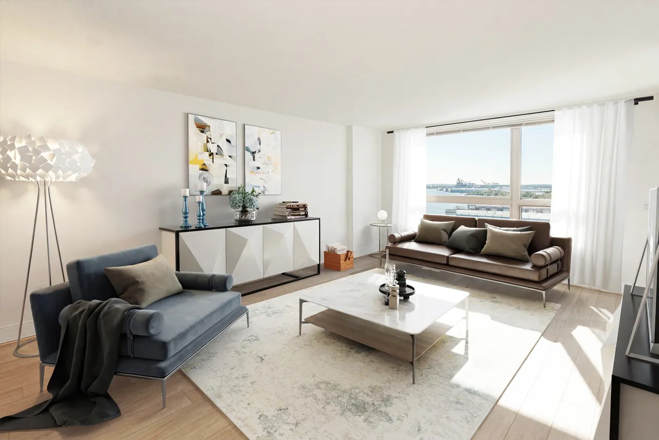 The Residences at Dockside Unit 814 Living Room with Stunning View